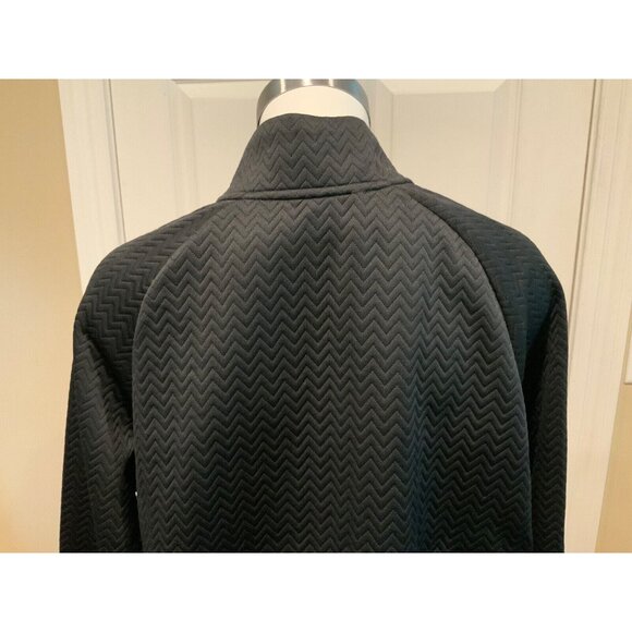 Adidas Black Chevron Embroidered Textured Zip-Up Jacket, Size 2XL - Picture 7 of 8